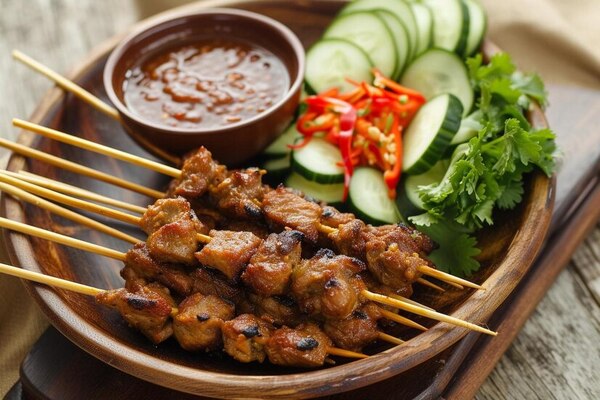 Sate Ayam dengan Bumbu Kacang
